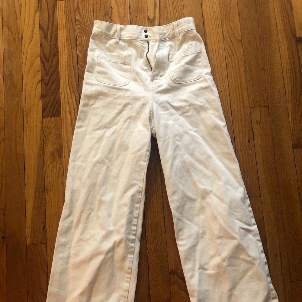 & Other Stories High Waisted White Pants, Sz 4